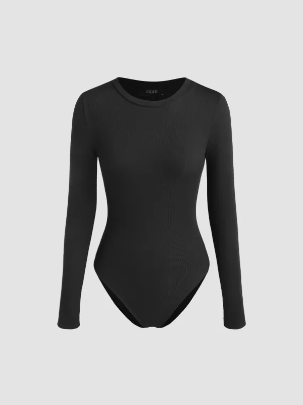 Round Neckline Long Sleeve Bodysuit sold by Cider