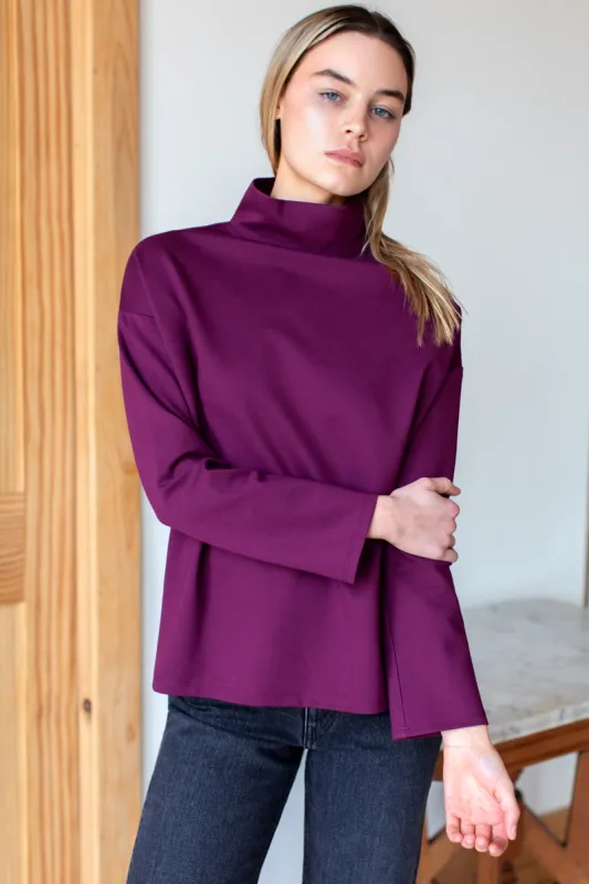 Edie Top - Merlot Ponte sold by Emerson Fry