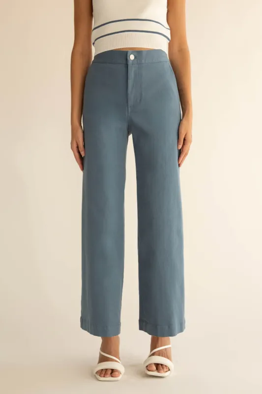 LONG LENGTH TWILL WIDE LEG PANT sold by OAK AND FORT