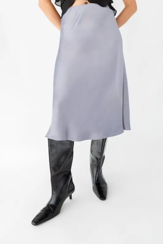 SATIN MIDI SLIP SKIRT sold by OAK AND FORT