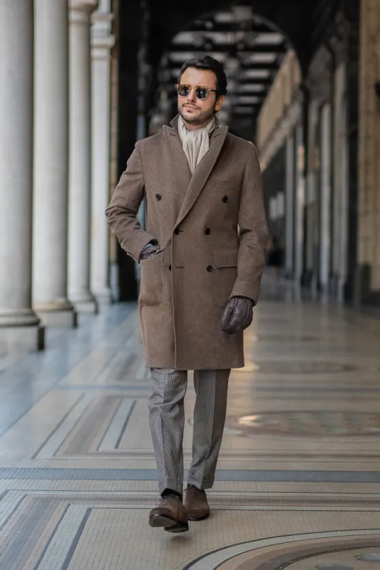 Taupe polo coat – Made in Italy sold by Pini Parma