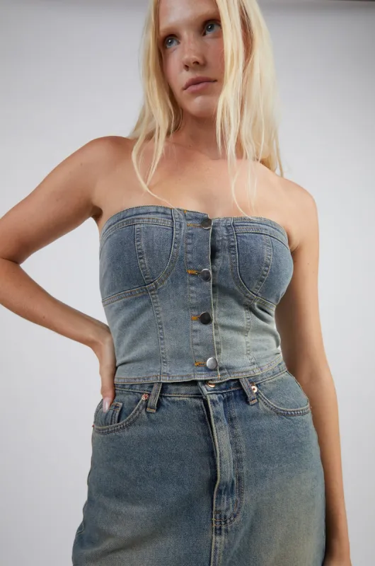 DENIM BUSTIER sold by OAK AND FORT