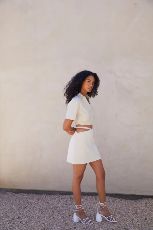 MINI SKIRT WITH CUTOUT WAIST sold by OAK AND FORT