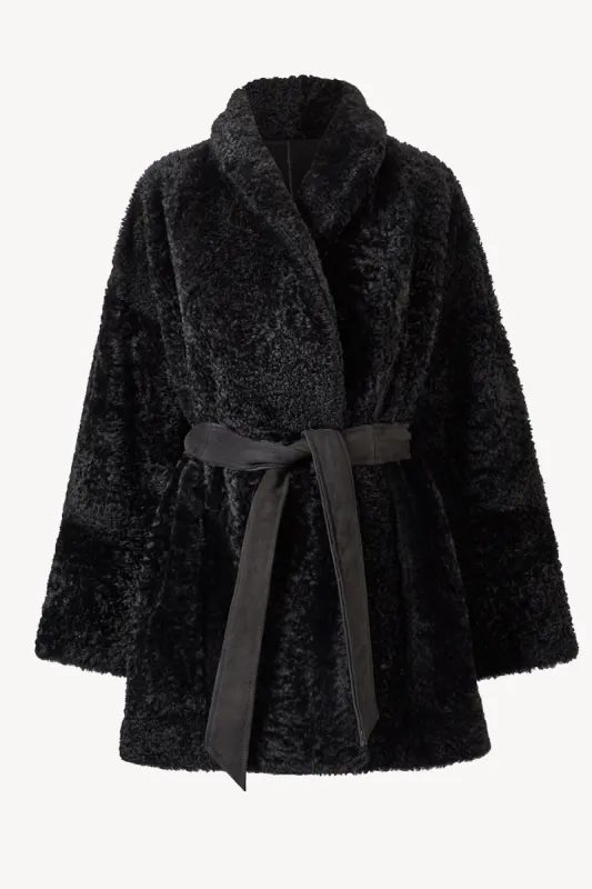 Vanessa Shearling Coat Black sold by TOVE