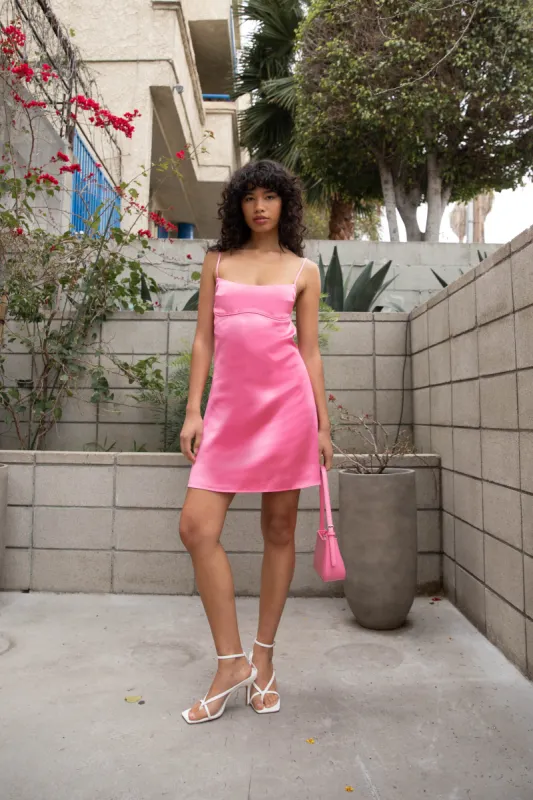 SATIN MINI SLIP DRESS sold by OAK AND FORT