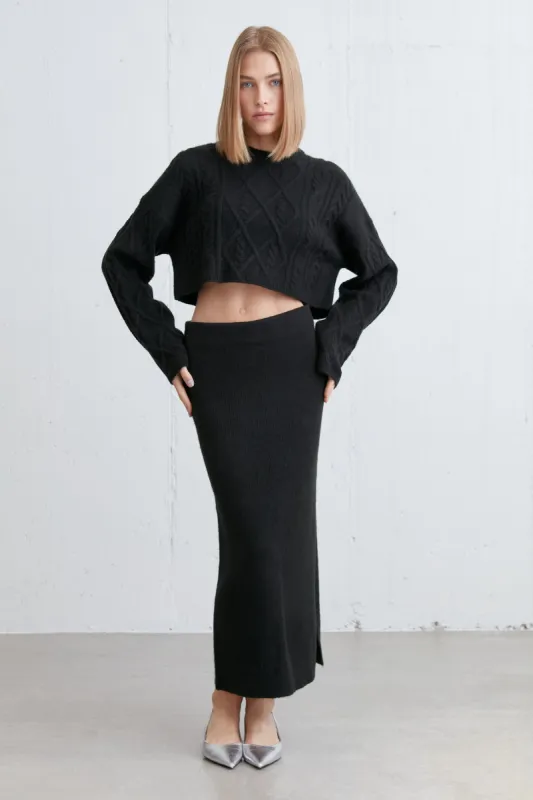 KNIT MIDI SKIRT sold by OAK AND FORT