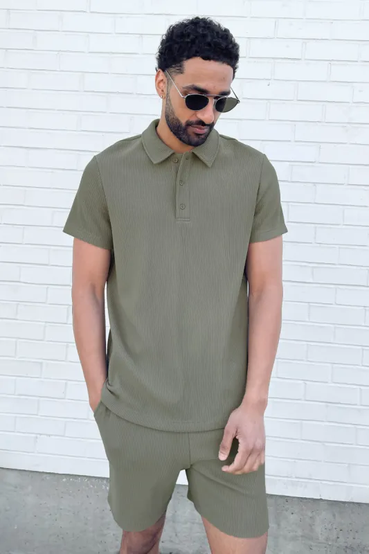 RIBBED POLO T-SHIRT sold by OAK AND FORT