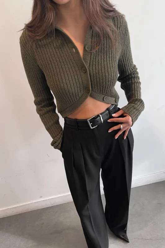 CROPPED BUTTON FRONT CARDIGAN sold by OAK AND FORT