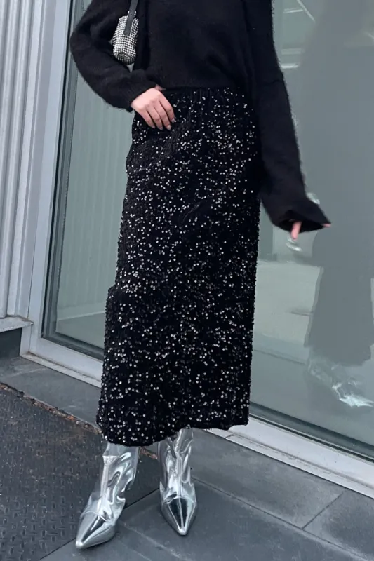 SEQUINED MIDI SKIRT sold by OAK AND FORT