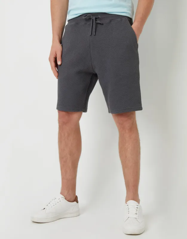 Slate Grey Textured Sweat Shorts sold by Threadbare