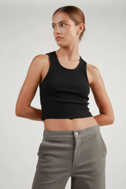 CROPPED RIBBED TANK sold by OAK AND FORT