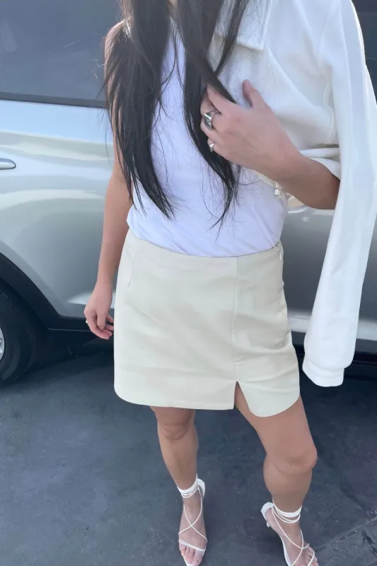 VEGAN LEATHER MINI SKIRT sold by OAK AND FORT