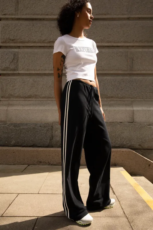 WIDE LEG SWEATPANTS WITH SIDE DETAIL sold by OAK AND FORT