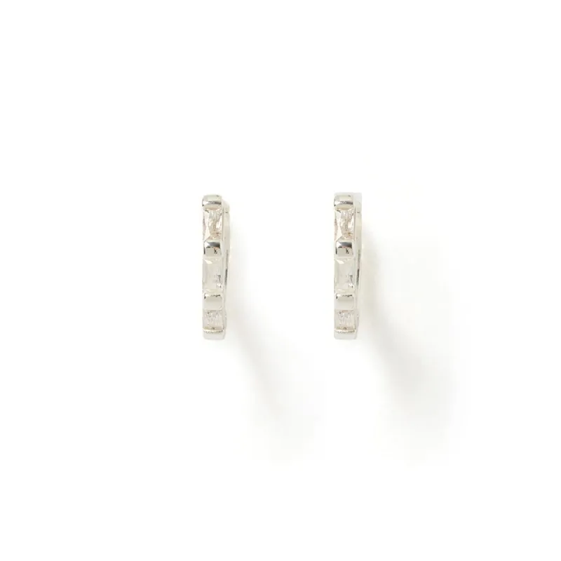 Holi Silver Huggie Earrings sold by Arms Of Eve