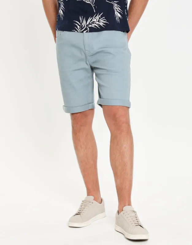 Men's Duck Egg Blue Stretch Cotton Twill Chino Shorts sold by Threadbare
