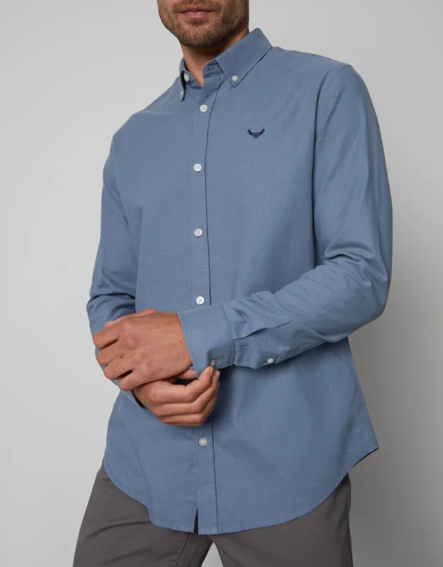 Threadbare Men's Denim Blue Cotton Long Sleeve Slim Fit Shirt sold by Threadbare