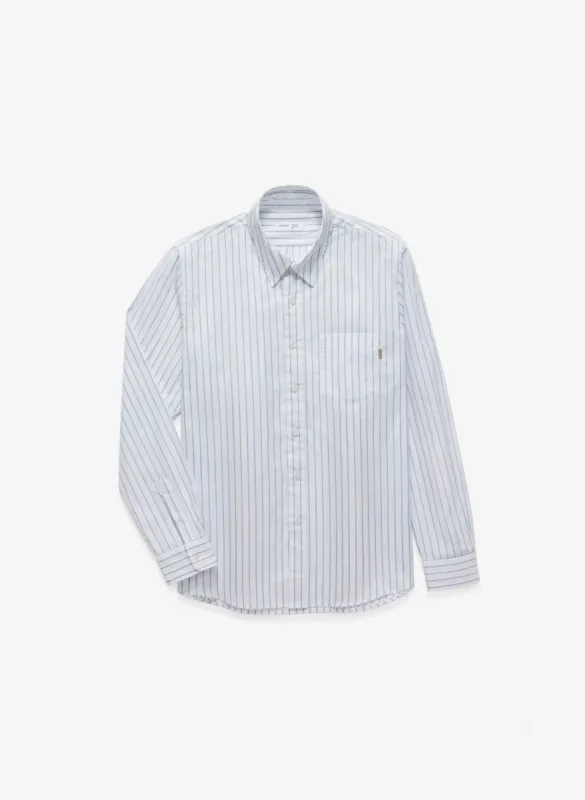 Striped Poplin Shirt - White/Blue sold by JJJJound