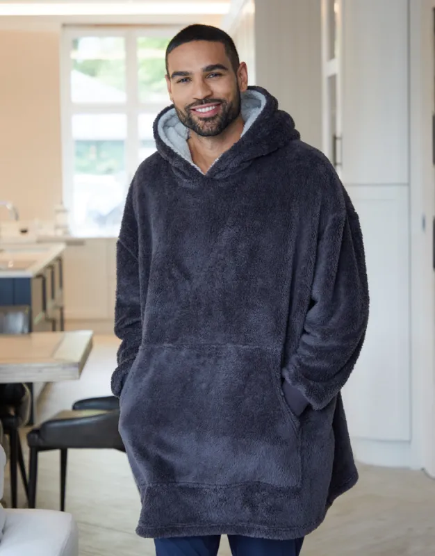 Men's Charcoal Oversized Hoodie sold by Threadbare