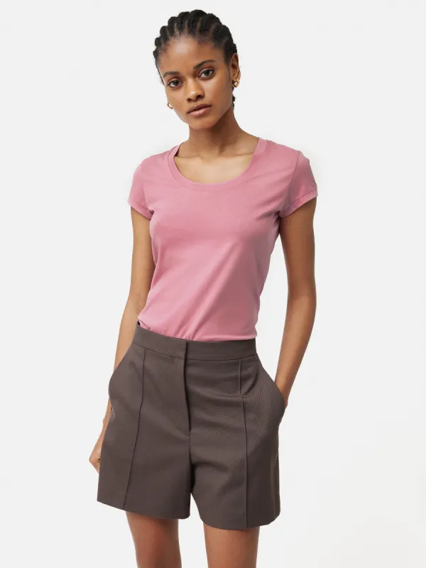 Supima Cotton Scoop Neck Tee | Pink sold by Jigsaw
