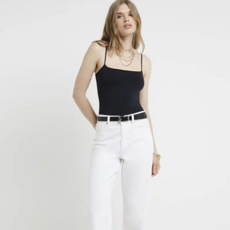 Black square neck bodysuit sold by River Island