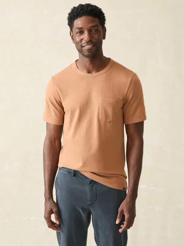 Sunwashed Pocket Tee - Bronze sold by Faherty