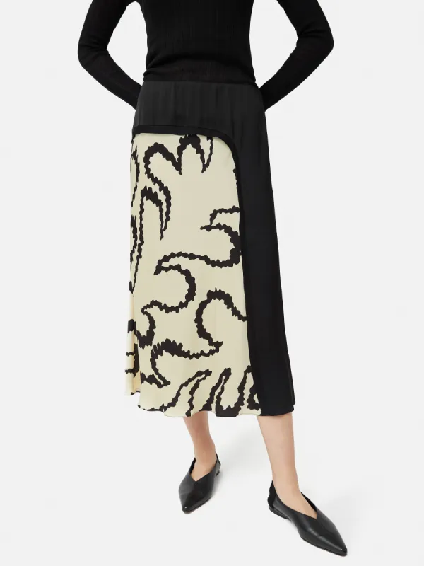 Hydra Coral Midi Skirt | Cream sold by Jigsaw