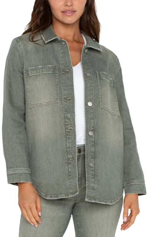 OVERSHIRT WITH TAIL HEM sold by Liverpool Jeans Company