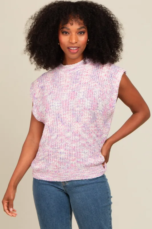 Lavender Multicolor Sweater Vest sold by Pinkblush