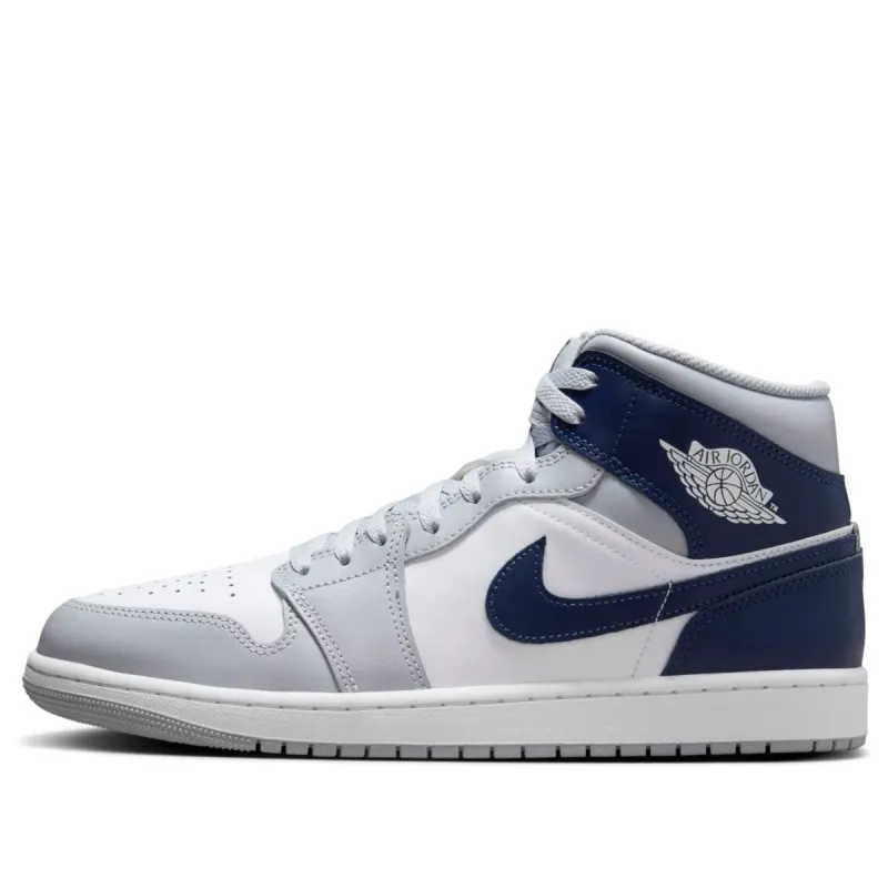 Air Jordan 1 Mid 'Wolf Grey Midnight Navy'  DQ8426-104 sold by KicksCrew