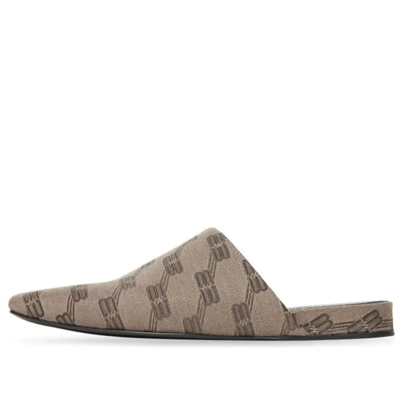 (WMNS) Balenciaga BB Monogram Cosy Mules 'Beige Brown' 653879W2I103020 sold by KicksCrew