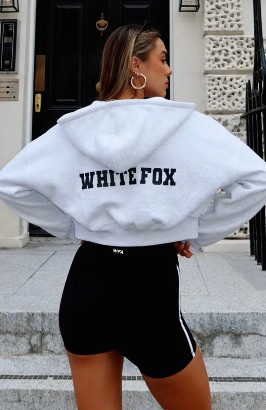 Stepping Out Cropped Hoodie Grey Marle sold by White Fox Boutique