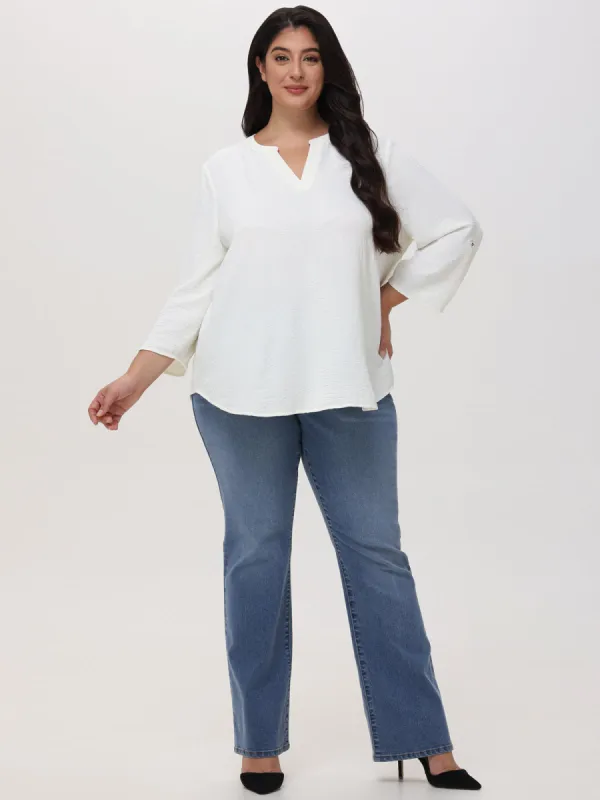 Plus Kick Out High Rise Jean In Light Wash sold by Daily Thread