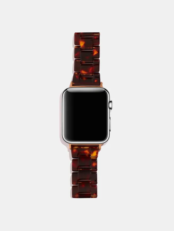Brown Tortoiseshell Apple Watch Strap sold by Skinnydip London