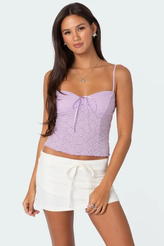 Textured Lacey Tank Top sold by Edikted
