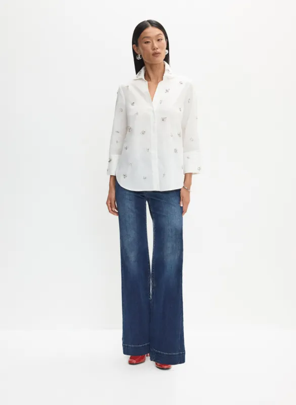 Button-Up Blouse & Flare Leg Jeans sold by Melanie Lyne
