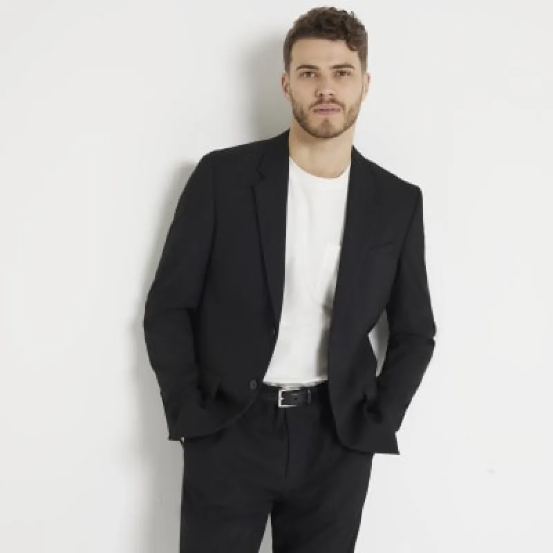 Black slim fit smart blazer sold by River Island