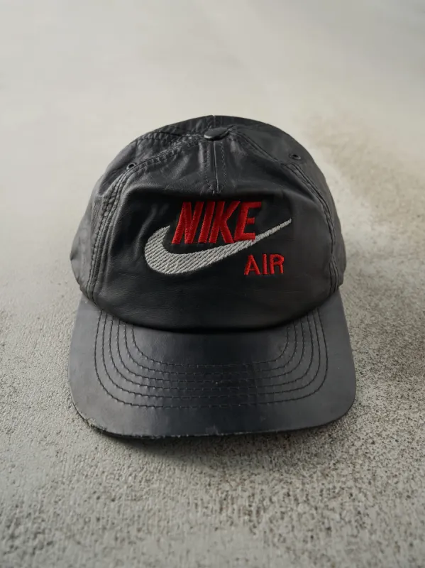 Vintage 90s Black Leather Embroidered Nike Air Bootleg Hat sold by Rebalance Vintage