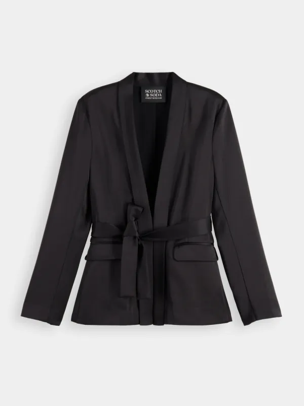 Belted satin blazer sold by Scotch and Soda