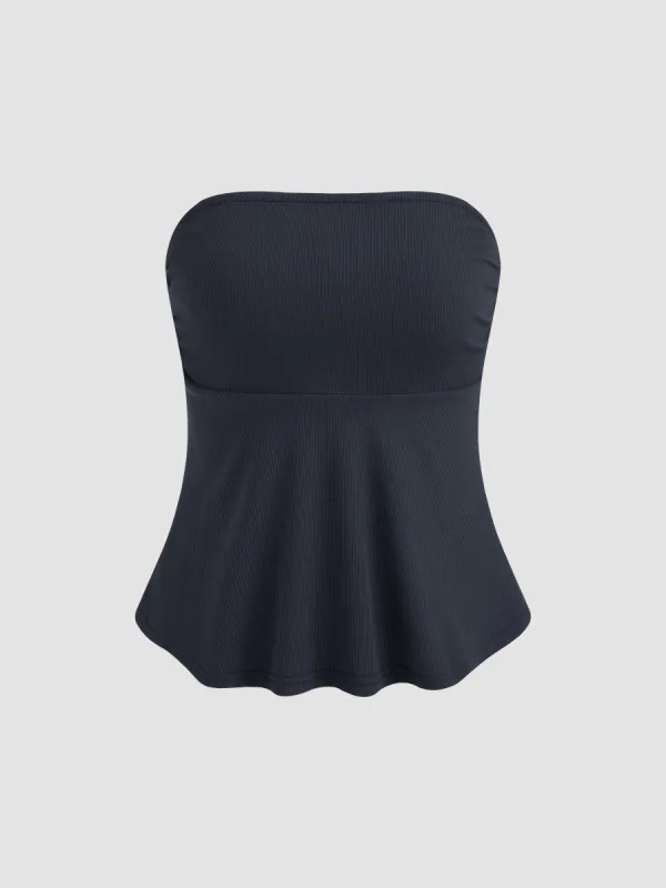 Jersey Ruffle Hem Tube Crop Top sold by Cider