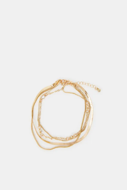 Women Gold Layered Anklet sold by Redtag