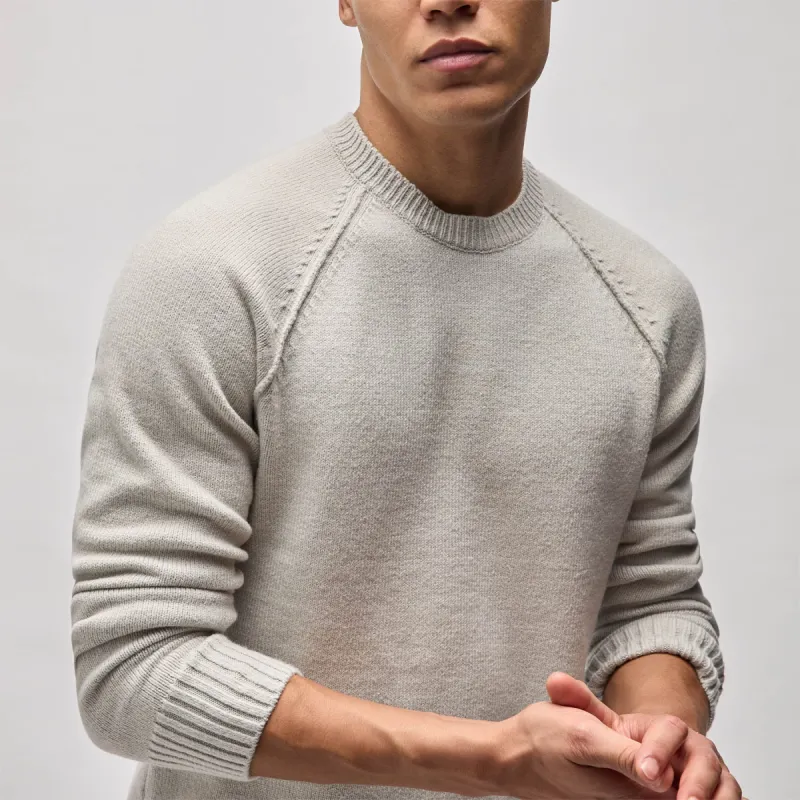 Cotton Knit Raglan Crew - Salt sold by James Perse