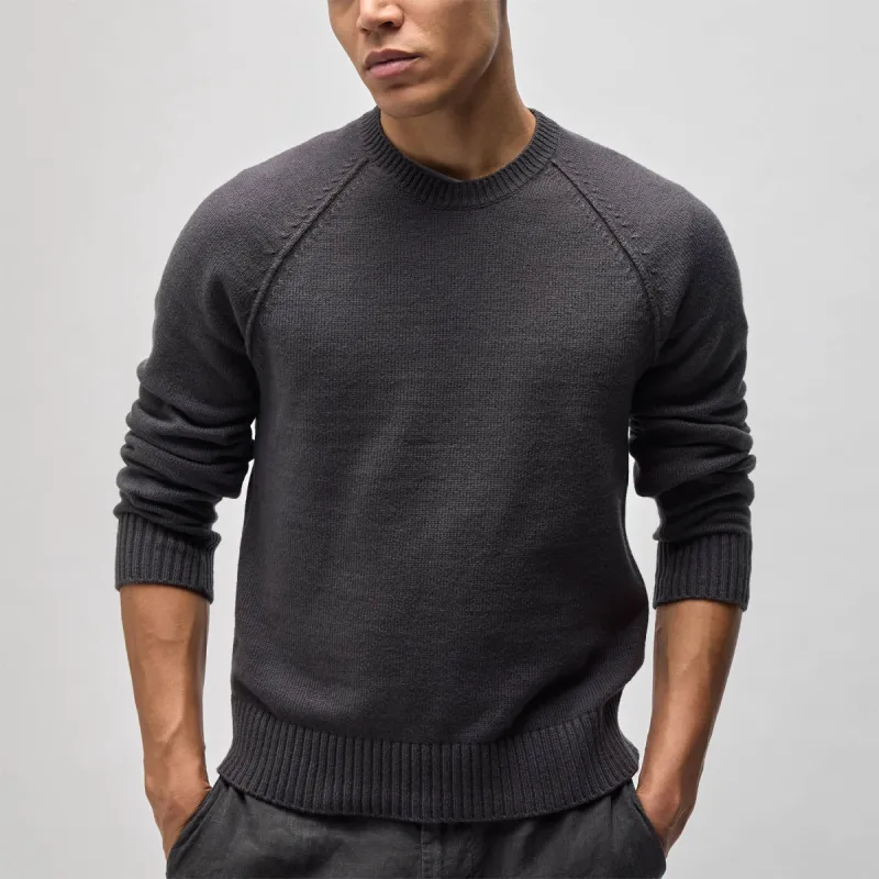 Cotton Knit Raglan Crew - Magma sold by James Perse