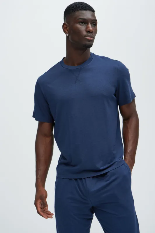 Essential Lounge Short Sleeve Tee - Navy sold by Fashion Nova
