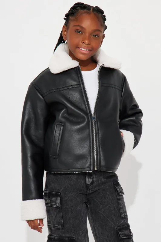 Mini Downtown Girl Bomber Jacket - Black sold by Fashion Nova