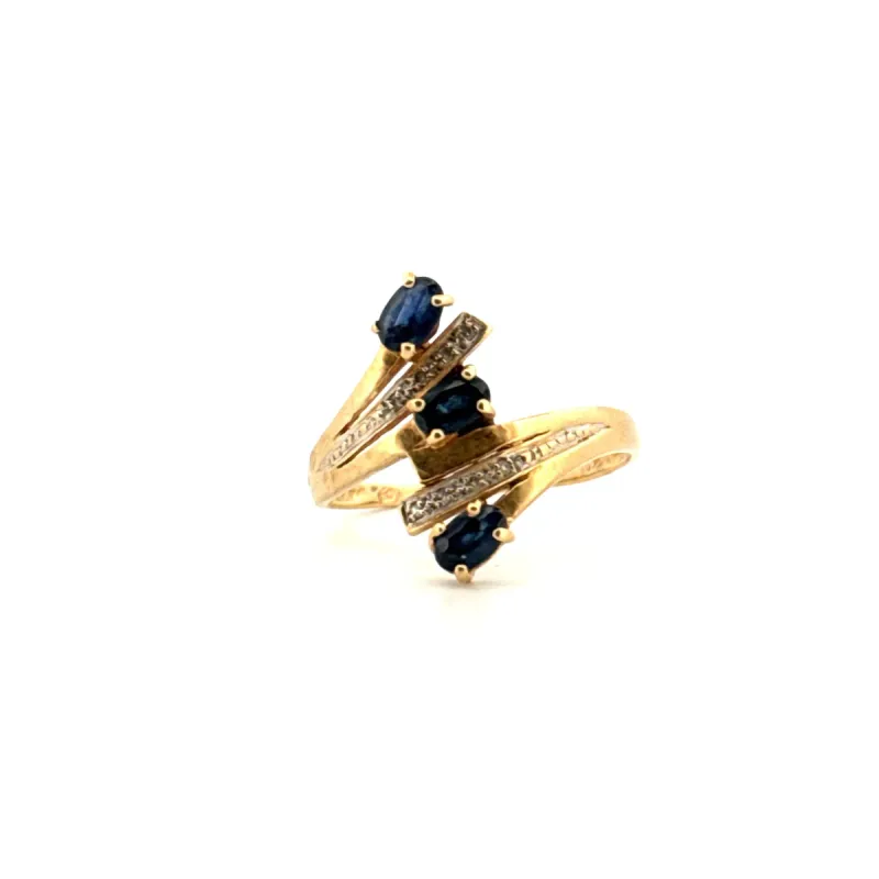 Bague Trilogie Or Jaune Saphirs sold by 58 Facettes