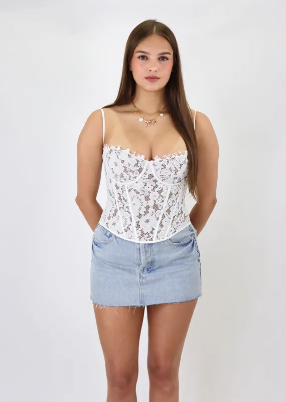 Who's Lovin' You Lace Corset ★ White sold by Rock N Rags