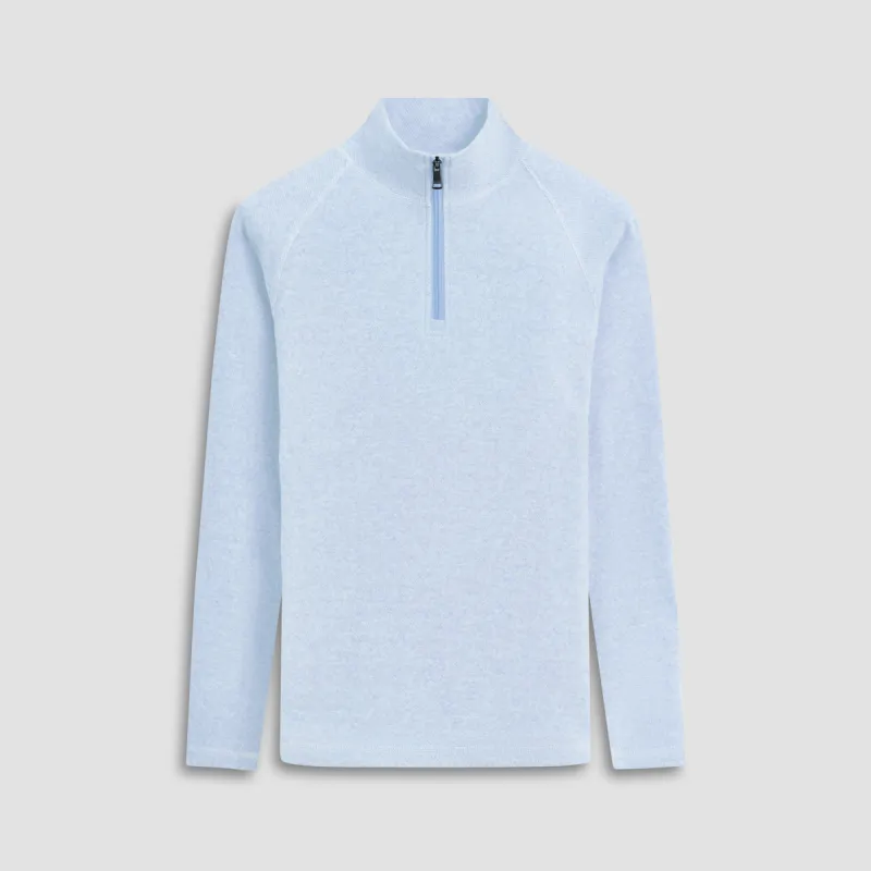 Diagonal Pinstripe Quarter-Zip Pullover sold by Bugatchi