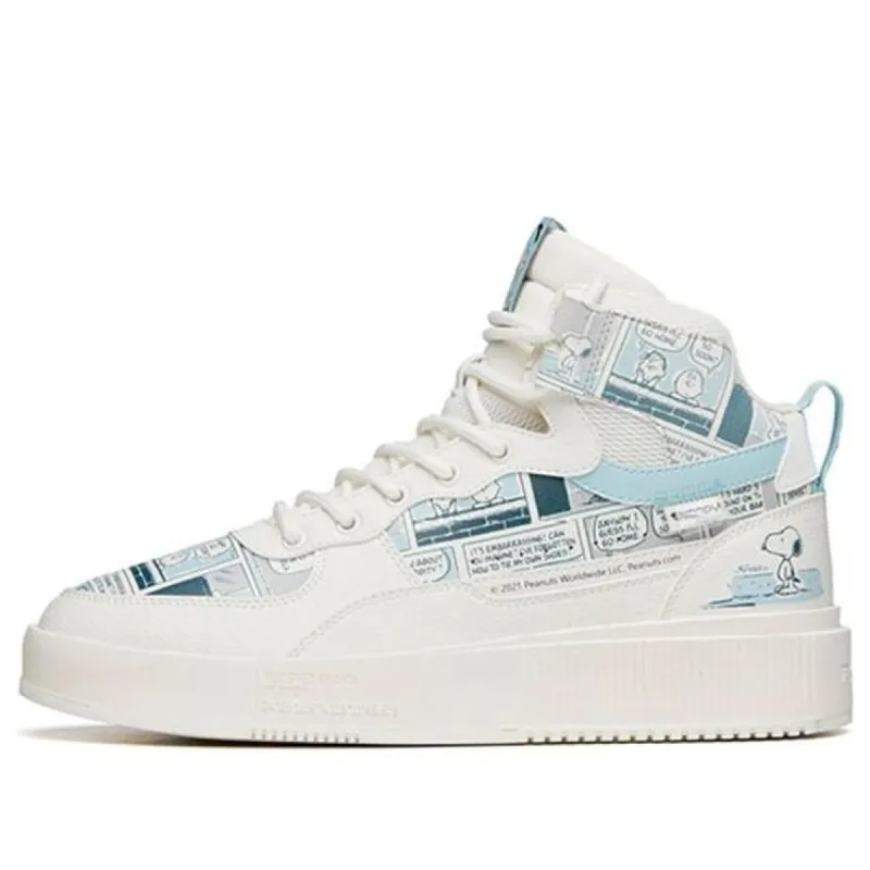 ANTA x SNOOPY Skateboarding Series Sneakers 'White Light Blue' 912138011-7 sold by KicksCrew