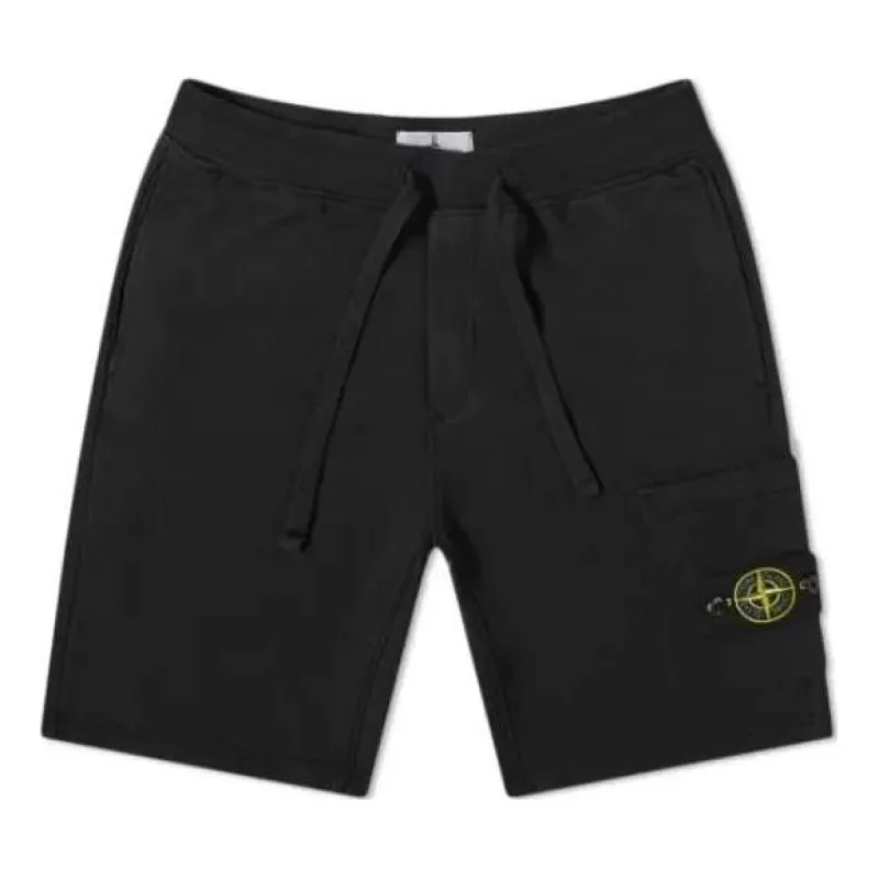 STONE ISLAND Garment Dyed Sweat Shorts 'Black' 761564651-V0029 sold by KicksCrew