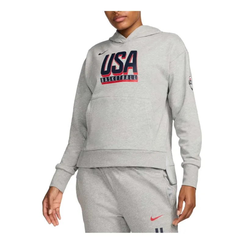 (WMNS) Nike USA Practice Basketball Hoodie 'Dark Grey Heather' FQ0337-063 sold by KicksCrew